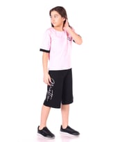 Toontoy Kız Çocuk Pretty Baskılı + Nakışlı Kaprili Takım (Pembe)
