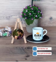 Babalar Günü Hediyesi Türk Kahvesi Fincanı Ahşap Altlıklı ve Fotoğraflı Ahşap Anahtarlık HediyeBabaya Hediye (Model 7)