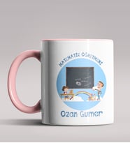 Kişiye Özel Matematik Öğretmeni Tasarımlı Siyah Renk Kupa 13 (Pembe)