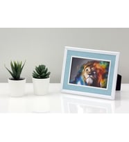 10x15cm Koton Desenli Metal Fotoğraf Çerçevesi (Mavi)