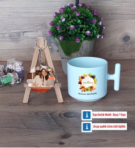 Diyetisyen Kupa Bardak Beyaz ve Fotoğraflı Ahşap Anahtarlık Hediye (Model 12)