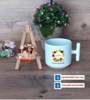 Diyetisyen Kupa Bardak Beyaz ve Fotoğraflı Ahşap Anahtarlık Hediye (Model 12)