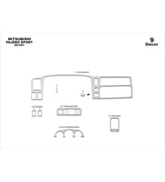 Meriç® Mitsubishi Pajero Sport Ön Torpido Kaplama Maun 9 Parça 2002-2009 (Alüminyum)