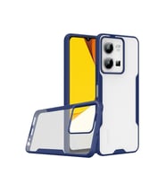 Vivo Y35 Kılıf Kamera Korumalı Arkası Şeffaf Silikon (Lacivert)