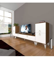 Decoraktiv Eko ON2 Mdf Std Gold Tv Ünitesi Tv Sehpası (Beyaz - Kahverengi)
