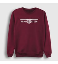 Presmono Unisex Beyaz Wings Rammstein Sweatshirt 106638tt (Bordo)