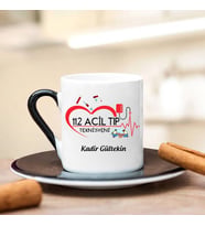 112 Acil Tıp Teknisyeni Türk Kahvesi Fincanı (Siyah)