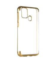 Galaxy M31 Kılıf Zore Dört Köşeli Lazer Silikon Kılıf (Gold)