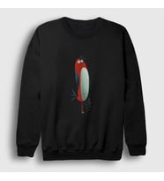 Presmono Unisex Beyaz Cool Bird Kuş Sweatshirt 290801tt (Siyah)