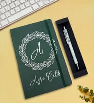 Kişiye Özel Defter & Kalem Hediye Seti (Yeşil)