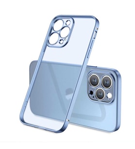 Apple iPhone 13 Pro Max Kılıf Zore Mat Gbox Renkli Kenar Kılıf (Mavi)