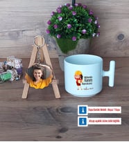 Mühendisler Günü Hediyesi Kupa Bardak Beyaz ve Fotoğraflı Ahşap Anahtarlık Hediye (Model 12)