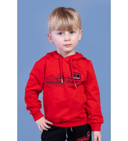 Toontoy Erkek Çocuk Kapüşonlu Baskılı Sweatshirt (Kırmızı)