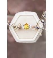 Mistik Topaz Taşlı 14 Ayar Rose Altın Kaplama Yüzük (Sarı)