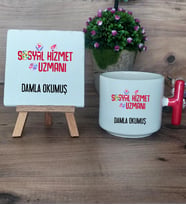 Sosyal Hizmetler Uzmanı Hediye Seti Kupa Bardak T Kulplu ve Dekoratif Taş Sosyal Hizmetler Uzmanına Hediye (Model 1)
