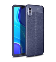 Xiaomi Redmi 9A Kılıf Deri Tarzı Niss Silikon Case (Lacivert)