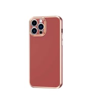 Apple iPhone 12 Pro Max Kılıf Kenarları Gold Kamera Korumalı Renkli Pastel Silikon Siyah BARK (Kahverengi)