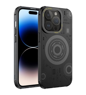 Apple iPhone 14 Pro Max Kılıf Zore Wireless Şarj Özellikli Desenli Hot Kılıf (Siyah)