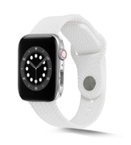 Apple Watch 38mm Kordon Silikon Örgü Kordon (Beyaz)
