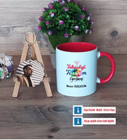 Teknoloji ve Tasarım Öğretmeni Kupa Bardak Beyaz ve Fotoğraflı Ahşap Anahtarlık Hediye Öğretmenler Günü Hediyesi (Model 2)