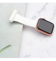 Apple Watch Kordon 42mm Çanta Gömlek Askılı Silikon Kordon 44 (Beyaz)