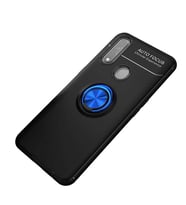 Oppo A31 Kılıf Yüzüklü Magnetli Ravel Case (Siyah-Mavi)