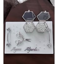 Adore Dikdörtgen Gümüş Nişan Tepsisi (Krem)