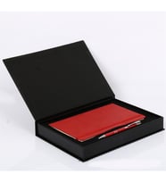 Metal Tükenmez Kalem 13 x 21 Defter Kutulu Set (Kırmızı)