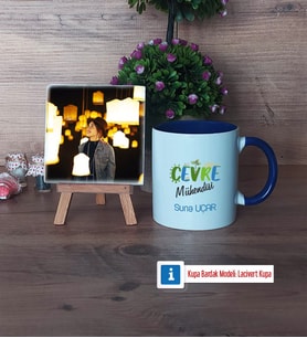 Çevre Mühendisi Fotoğraflı Dekoratif Taş, Kupa Bardak Beyaz Hediye (Model 3)