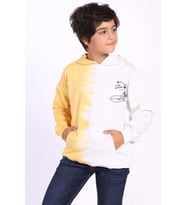 Toontoy Erkek Çocuk Kapüşonlu Baskılı İki Renkli Sweatshirt (Hardal)