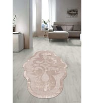 Dijital Baskılı Kaymaz Taban Yıkanabilir Lazer Kesim Salon Halısı Yolluk NLZR-HT-1016 (Kahverengi)