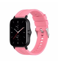 Huawei Watch GT 6/5/4/3/2 Pro 46mm Ultimate SE Elite Kordon Silikon Dalga Desen (Koyu Pembe)