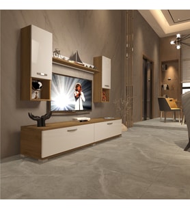 Decoraktiv Eko 5da Mdf Std Tv Ünitesi Tv Sehpası (Pera-Beyaz)