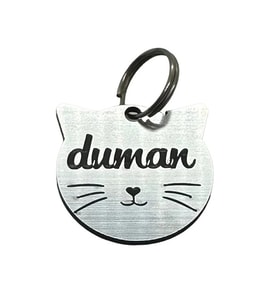 Kedi Künyesi, Kedi Isimlik, Tasmaya Takılan Isimlik, Pet Tag Yeni Isimlikler (Gri)