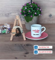 Sosyal Hizmet Uzmanı Türk Kahvesi Fincanı Ahşap Altlıklı ve Fotoğraflı Ahşap Anahtarlık Hediye (Model 6)