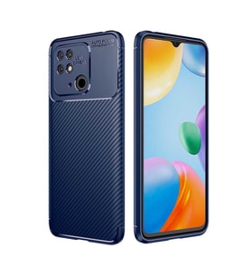 Xiaomi Poco C40 Kılıf Zore Negro Karbon Tasarım Silikon Kılıf (Lacivert)
