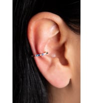 Elika Silver Kadın Mix Taş Detaylı 925 Ayar Gümüş Kıkırdak Küpe (Rose)