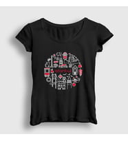 Presmono Kadın Beyaz Tourist Travel İstanbul Türkiye Turkey T-Shirt 499658tt (Siyah)