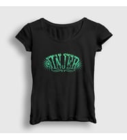 Presmono Kadın Beyaz Logo V2 Jinjer T-Shirt 161098tt (Siyah)