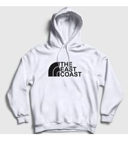 Presmono Unisex Beyaz Logo The East Coast Kapüşonlu Sweatshirt 503550tt (Beyaz)