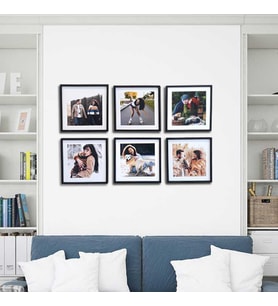 3lü Sök Tak Tablo  Tak Çıkar Duvarda İz Yapmayan Fotoğraf Çerçevesi Duvar Tablosu 20x20 (Siyah)