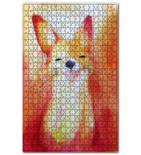 Cakapuzzle Sevimli Kızıl Tilki Suluboya Puzzle Yapboz MDF (Ahşap) (255 Parça)