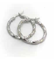  Gümüş 2,2 cm lik burgu halka küpe dy55 (Gümüş)