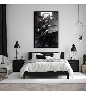 Metal Çerçeveli  Cam Tablo Film Karakteri Yoo Joonghyuk (Siyah)
