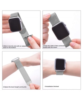 Microsonic Apple Watch 3 42mm Milanese Loop Version 3 Kordon (Kırmızı)