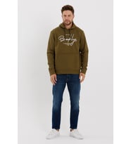 Erkek Kapşonlu  Oversize Fit Brooklyn Baskılı İnce Sweatshirt SPR23SW361 (Haki)