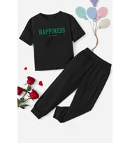 Çocuk Happines Alt - Üst Eşofman Takımı (Siyah)