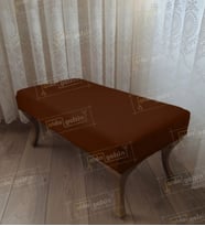 Ayak Ucu Kapı Önü Antre Düz Bench Puf Orta Sehpa Gold Ayak (120*45) (Kahverengi)