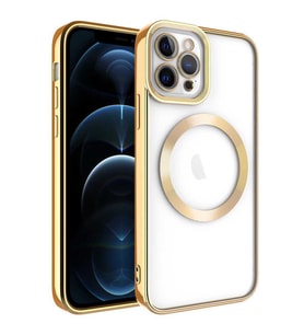 iPhone 12 Pro Max Kılıf Magsafe Wireless Şarj Özellik Setro Kılıf (Gold)