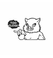 Too Close Anime Araba Sticker siyah 15x9 CM (Siyah)